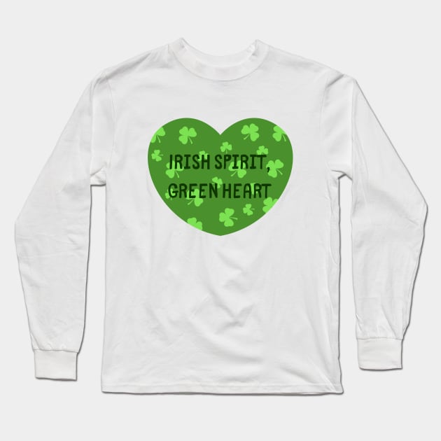 Irish spirit, green heart Long Sleeve T-Shirt by Salasala